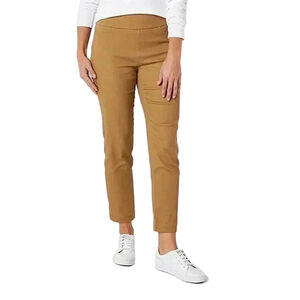 St. John's Bay Women's Petite Ankle Pull-On Pants - 2P, Hillcrest Tan, NWT